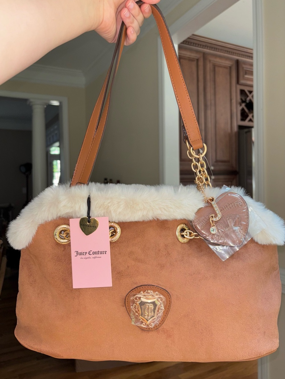 New Juicy Couture Faux Fur Y2K Bag
